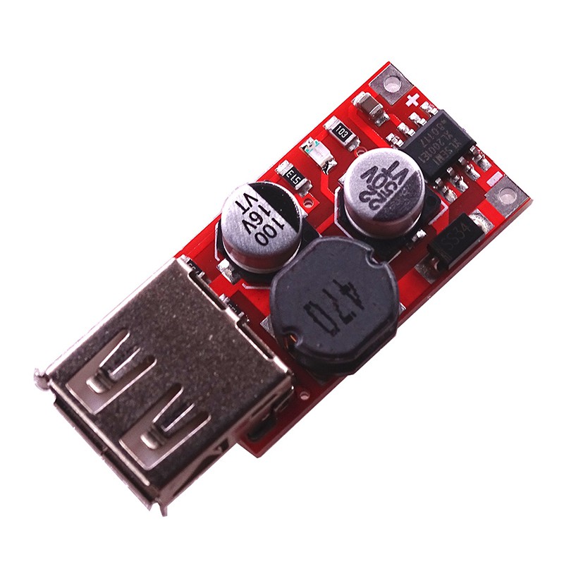 Bảng mạch mô-đun hạ áp USB 9V / 12V / 24V đến 5V DC-DC PCB sạc xe hơi đầu ra 3A DIY