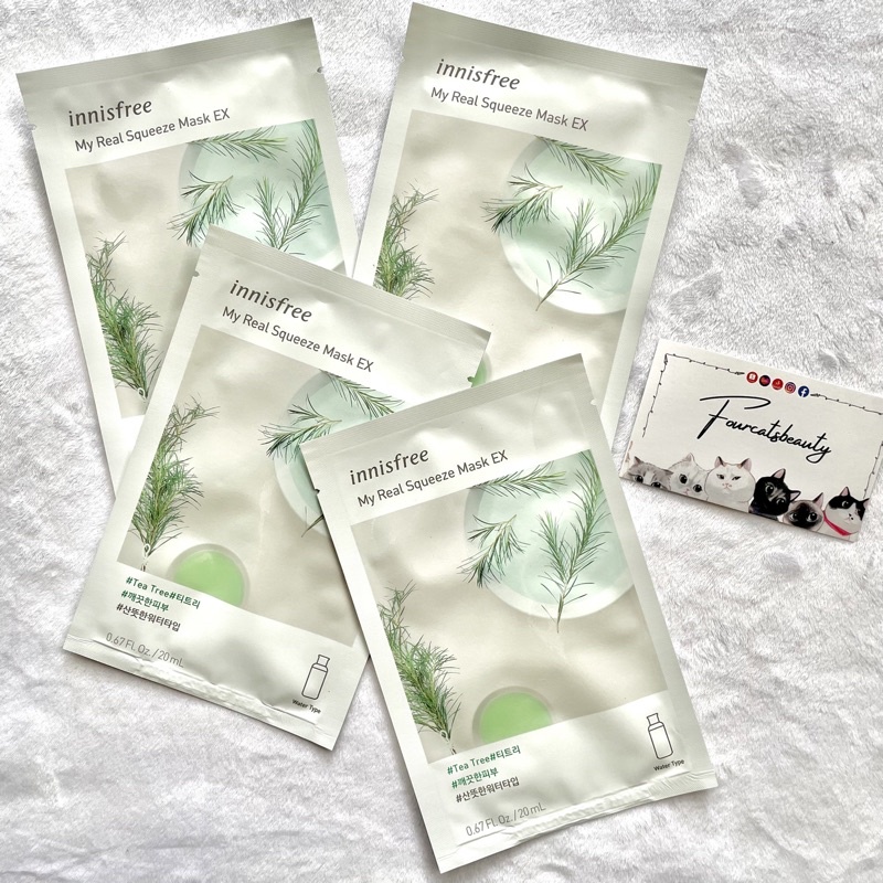 Mặt Nạ Giấy Dưỡng Da Chiết Xuất Từ Tràm Trà, Kombucha Jeju Innisfree My Real Squeeze Energy Mask EX