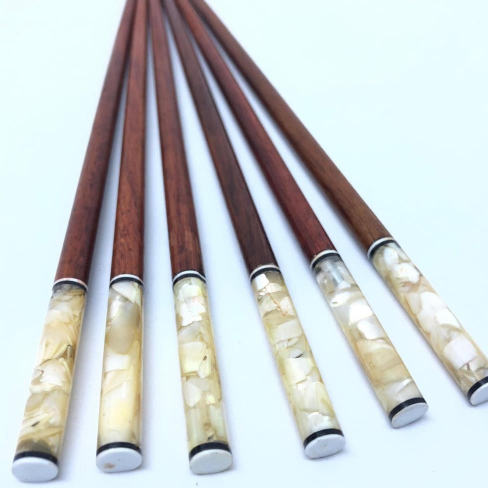 Hộp 10 đôi đũa ăn gỗ tự nhiên Cẩm Lai đầu cẩn trai tròn