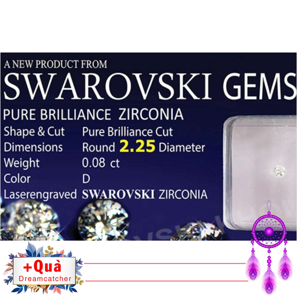 Đá đính răng 2.2mm - Kim cương nhân tạo Swarovski Áo (chân nhọn)