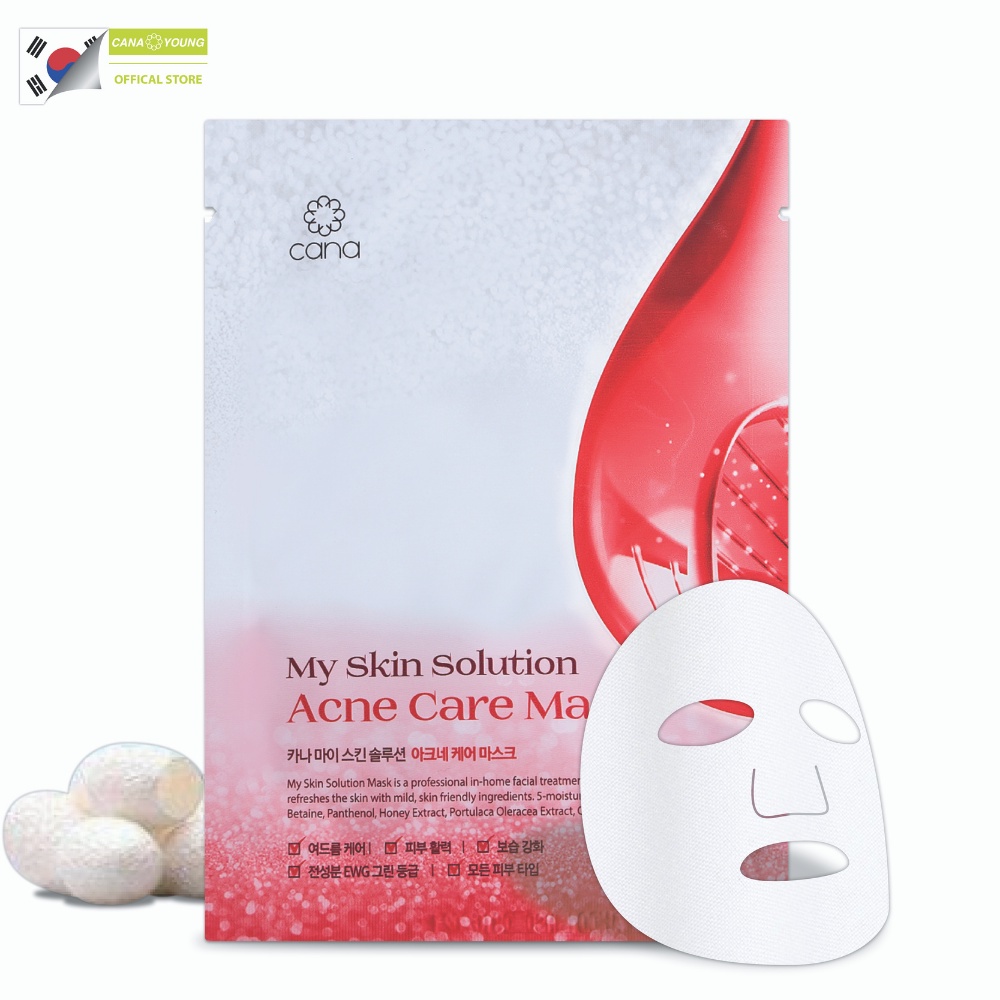 Mặt Nạ Tràm Trà Chăm Da Mụn Hàn Quốc Cana My Skin Solution Acne Care