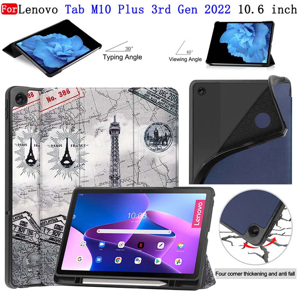 Bao Da Máy Tính Bảng TPU Mềm Có Giá Đỡ Có Thể Điều Chỉnh Cho Lenovo Tab M10 Plus 3rd Gen 2022 10.6 inch TB-125F TB-128F