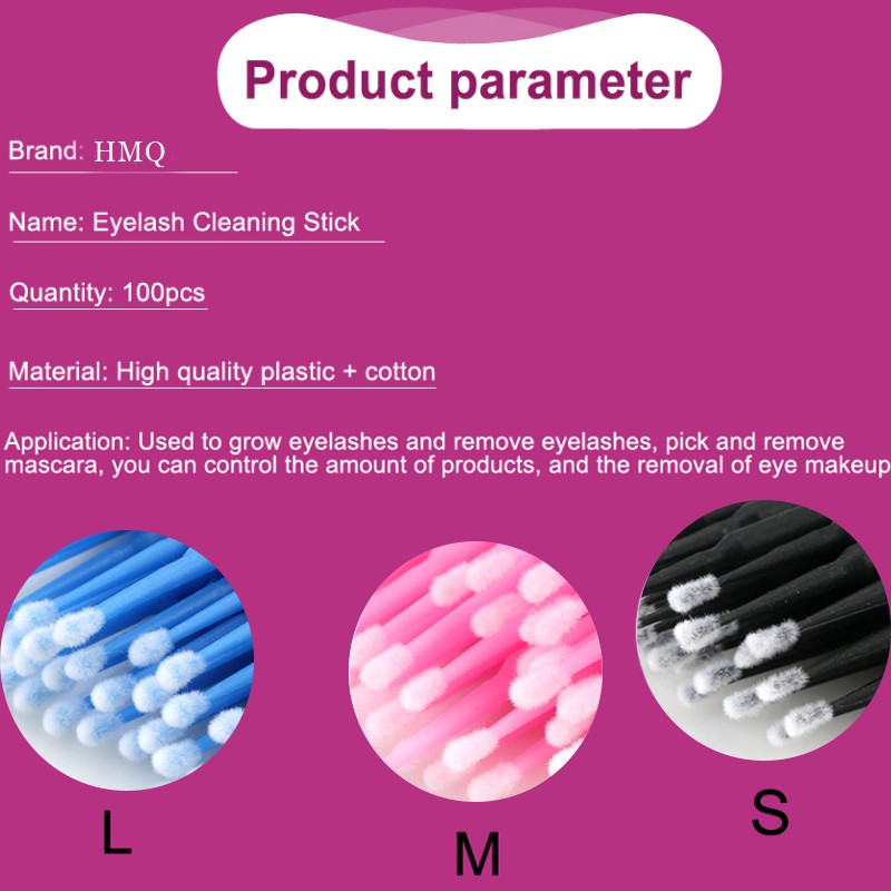 100 túi bụi nhỏ sử dụng một phần mở rộng của lông mi cá nhân loại bỏ các bụi nhỏ chải lông mi mở rộng