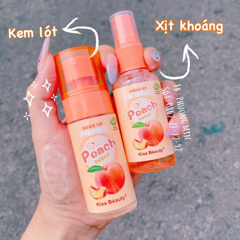 SET 2 CHAI KEM LÓT+XỊT KHOÁNG PEACH SWEET KISS BEAUTY | BigBuy360 - bigbuy360.vn