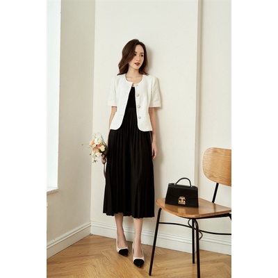 Chân váy midi xếp ly cạp liền TIIN STORE G21060 | BigBuy360 - bigbuy360.vn