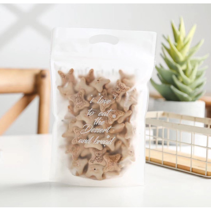 Túi Zip Nilon đựng Bánh Kẹo hình hoa anh đào hoa Cúc hay sọc trắng (set 50c)