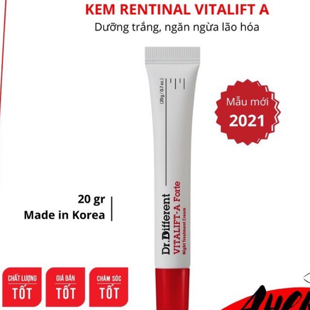 Dr.DIFFERENT RETINAL 0,1% NEW 2021 CÓ BILL❤️FREESHIP❤️TUÝT FULL KEM CHỐNG GIÀ VITA A CREAM RETINAL