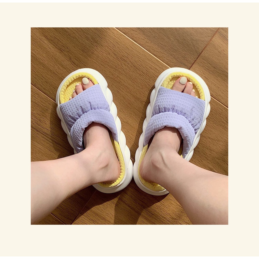 Dép Bánh Mì Chất Bông Mềm Đế Cao Su Dẻo Êm Chân Màu Pastel Cực Cute FREESHIP50K beechanstore