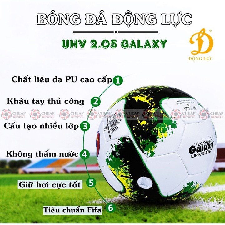 Bóng Đá Chính Hãng Động Lực Galaxy UHV 2.05 Size Số 5 Tiêu Chuẩn Fifa Phù Hợp Sân Cỏ Nhân Tạo Và Sân Cỏ Tự Nhiên