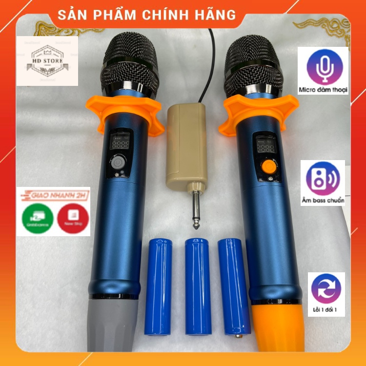 Micro Không Dây QBL 826 Cao Cấp. Bộ 2 Micro QBL-826 Âm Hay Chuyên Cắm Loa Kéo, Âm Ly, Chống Hú Tốt. Bảo Hành 12 Tháng.