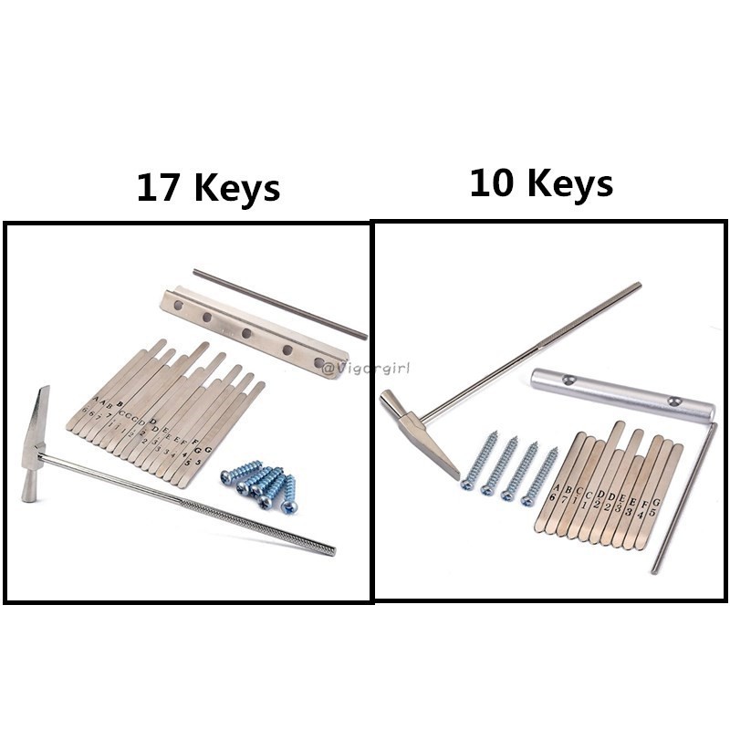 VG 1 bộ phận 17 Phím thép cho đàn piano ngón tay cái Kalimba Mbira 17 giai điệu