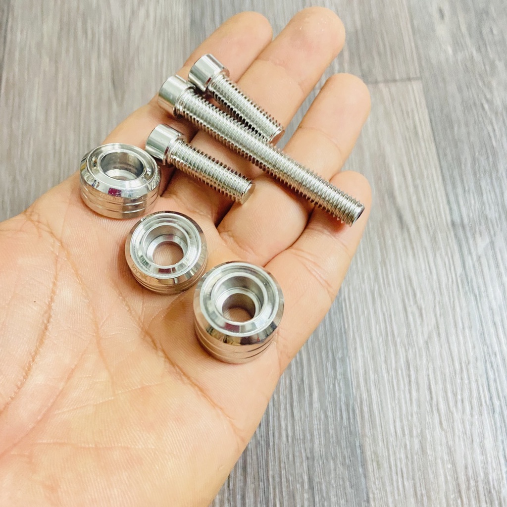 (Tân trang xe máy) Trọn bộ 03 ốc SALAYA thái xoắn gắn khâu cảng sau xe SH các đời, ốc kiểu tay dắt sau xe SH các đời