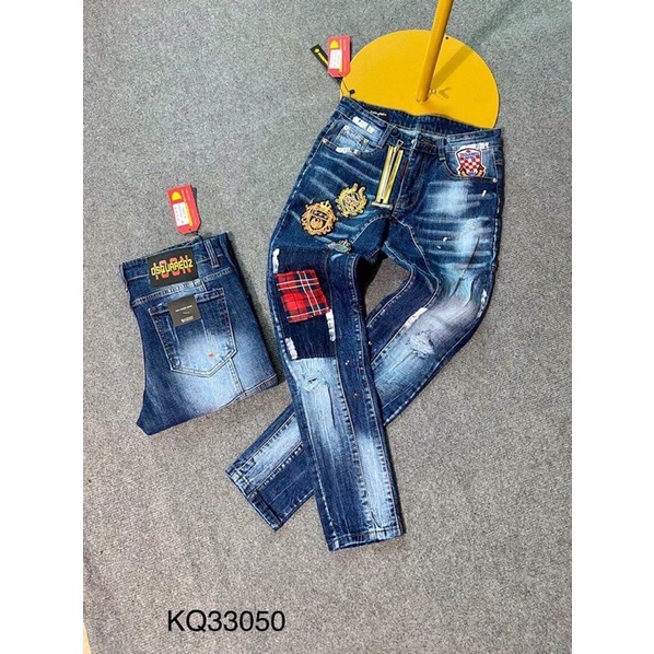 Quần jean nam Dsquared2 khoá lệch cao cấp mới nhất_shop tự chụp