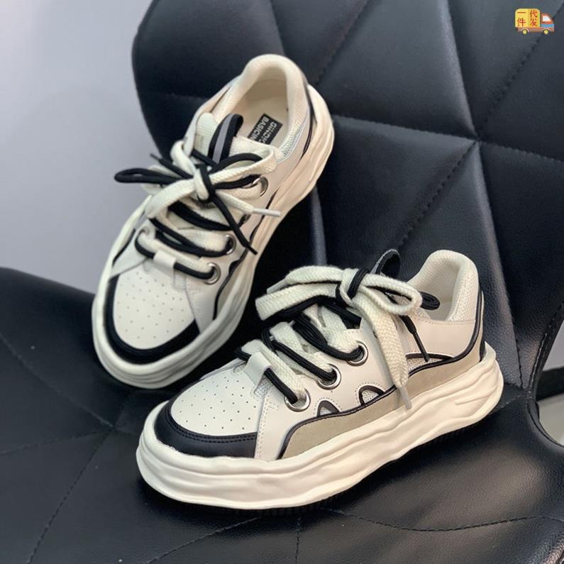 Giày thể thao Ulzzang đế bánh mì độc đáo nam nữ Giầy sneaker độn đế dây dôi Hot Trend 2022
