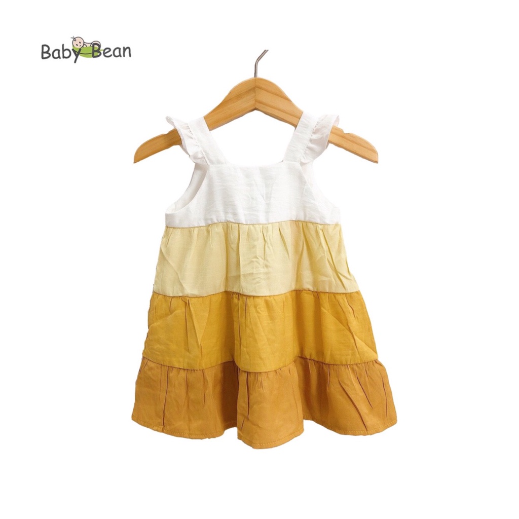 Đầm Linen Cao Cấp 3 Tầng tay Cánh Tiên Bé Gái BabyBean (10kg-40kg)