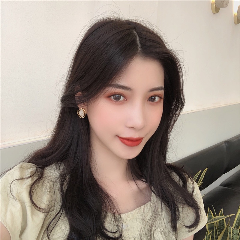 Khuyên tai kẹp không bấm lỗ chốt cố định K118 bằng hợp kim mạ vàng hình khối dáng ngắn Leous Accessories