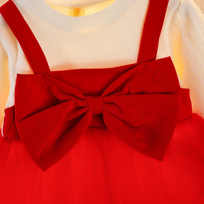 Đầm Lưới Tay Dài Phong Cách Công Chúa Cho Bé Gái 0-4 Tuổi