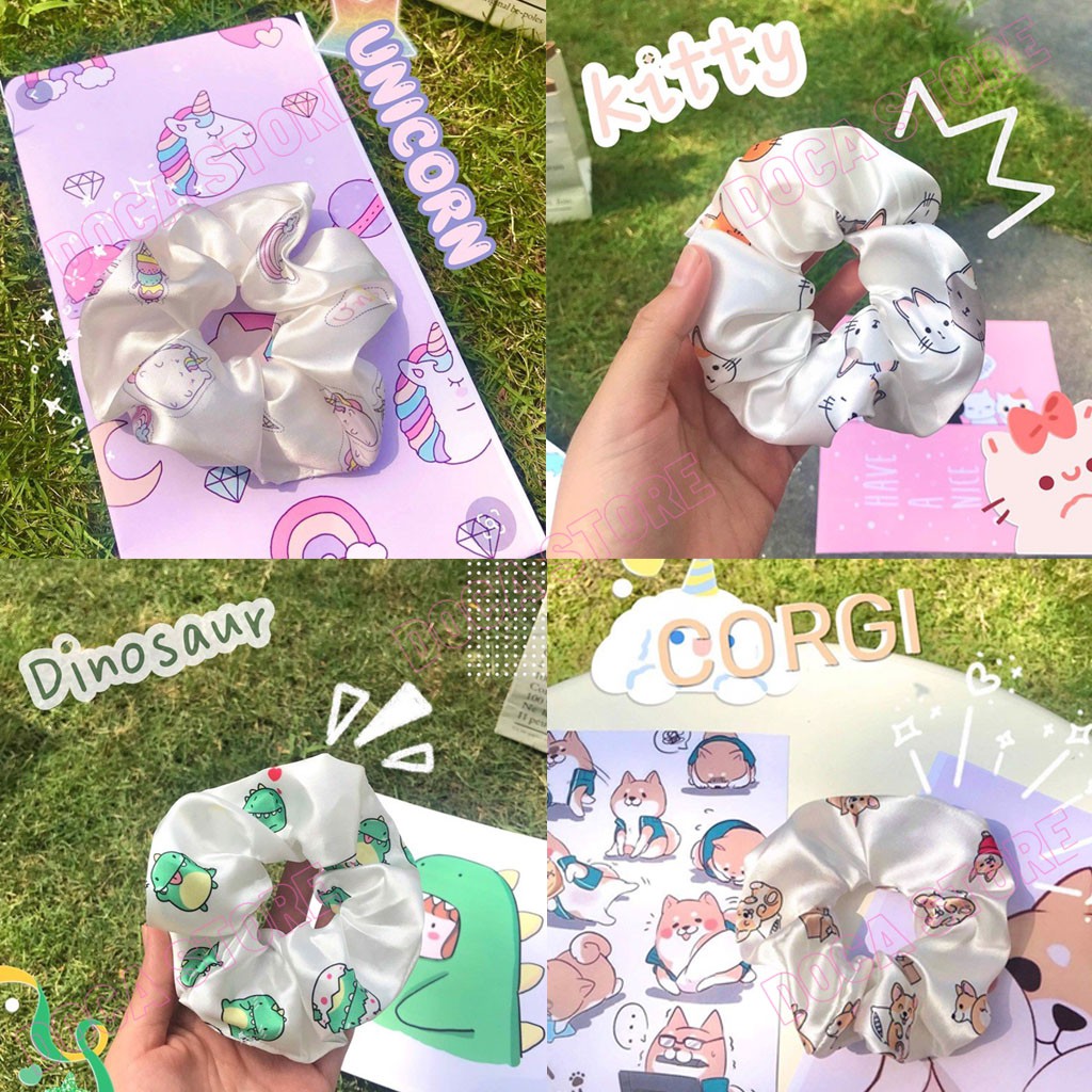 Cột tóc Scrunchies Khủng Long ú, Bò sữa siêu xinh CT115