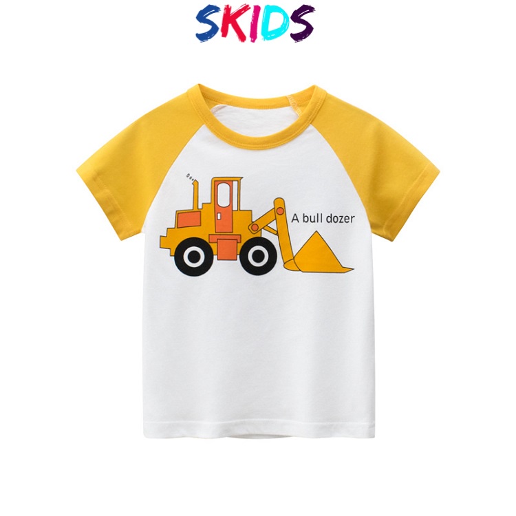 Áo thun bé trai cộc tay mùa hè hàn quốc thời trang trẻ em 2 đến 8 tuổi SKIDS