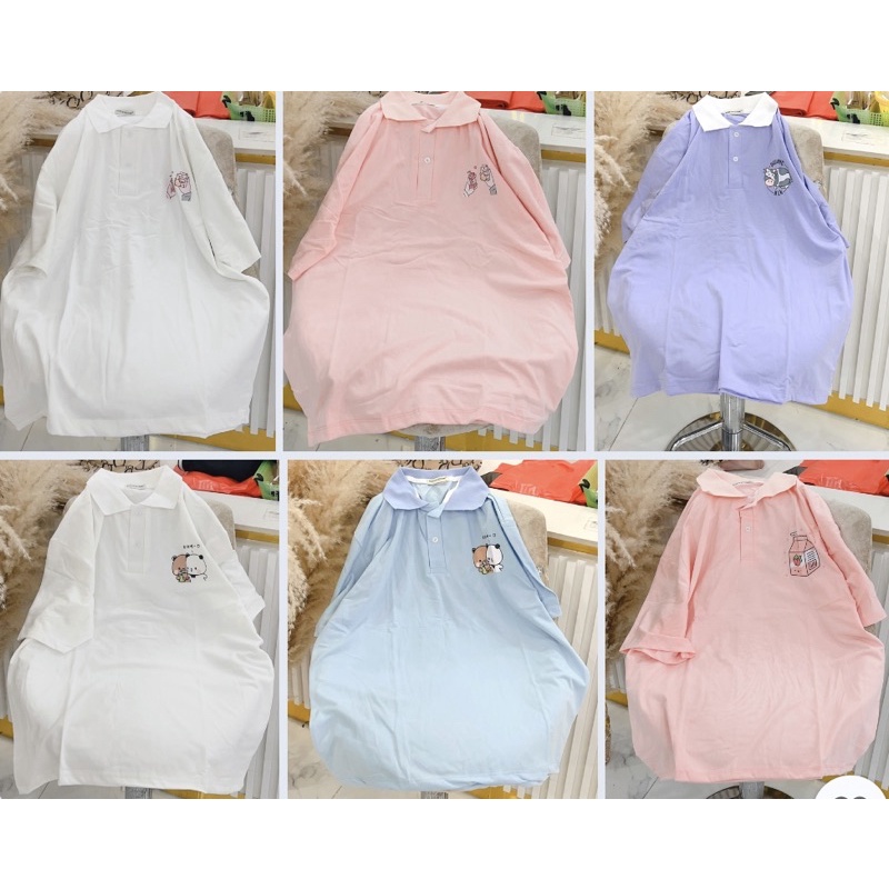 Áo Thun Polo Các Mẫu Tổng Hợp Form Rộng Unisex- Áo Phông Cổ Bẻ Tay Lỡ Dáng Rộng Basic Dễ Mặc