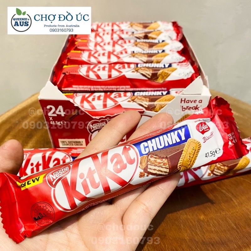 KitKat New 2023 - Bánh xốp KitKat phủ chocolate 4F - nhập Úc