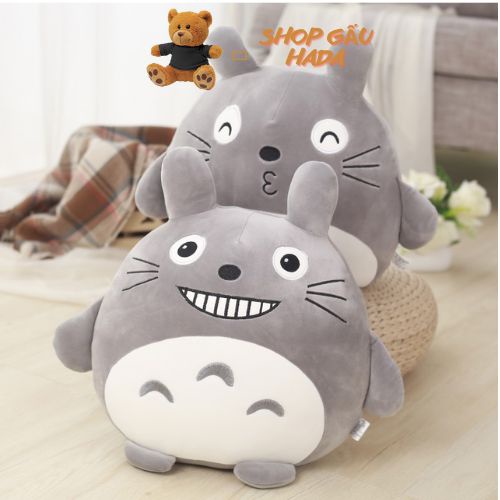 Gấu Bông Kê Tay Hình Mèo Totoro Cười Siêu Cute 35 cm - Gấu Bông Gối Đầu Vải Misino Cao Cấp Cho Bé