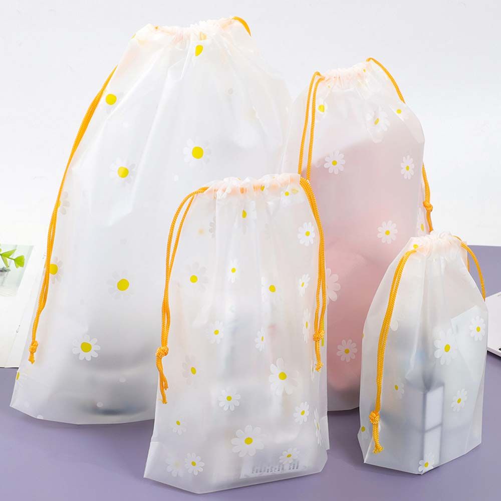 Túi đựng đồ trang điểm trong suốt thân thiện với môi trường chống thấm nước có dây rút tiện dụng AARON1