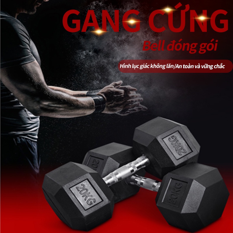 Tạ tập tay 5KG  bánh tạ, nam nữ tập gym tập thon tay thể dục đa năng  lõi gang đặc bọc cao su cao cấp thể dục tại nhà