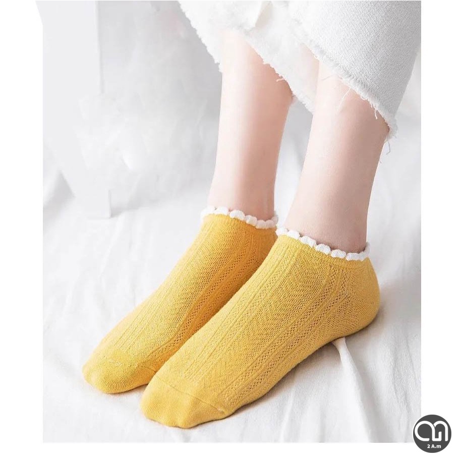 Tất Vớ Cổ Ngắn Nữ Họa Tiết Ren Nhiều Màu Thời Trang Unisex Style Hàn Quốc