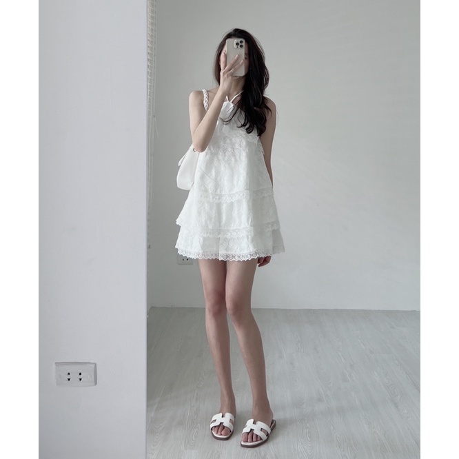 S0066 Set boi trắng viền ren cổ yếm Audrey | BigBuy360 - bigbuy360.vn