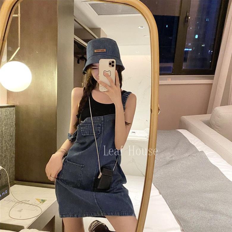 Váy đầm yếm jean ngắn