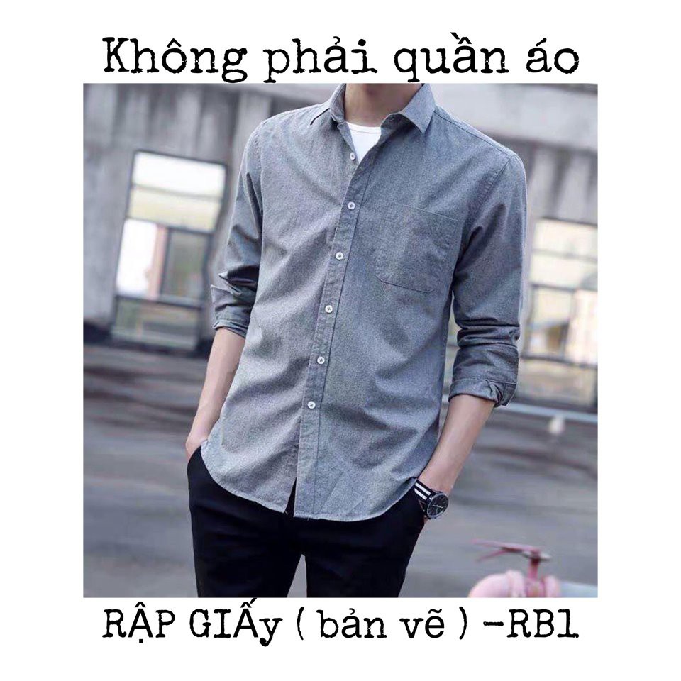 RẬP GIẤY( bản vẽ)_ RB1_ rập áo sơ mi nam dài tay