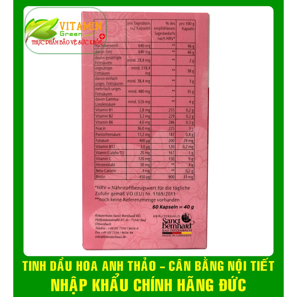 TINH DẦU HOA ANH THẢO SCHONHEITS GIÚP CÂN BẰNG NỘI TIẾT (60 viên) | NHẬP KHẨU CHÍNH HÃNG ĐỨC