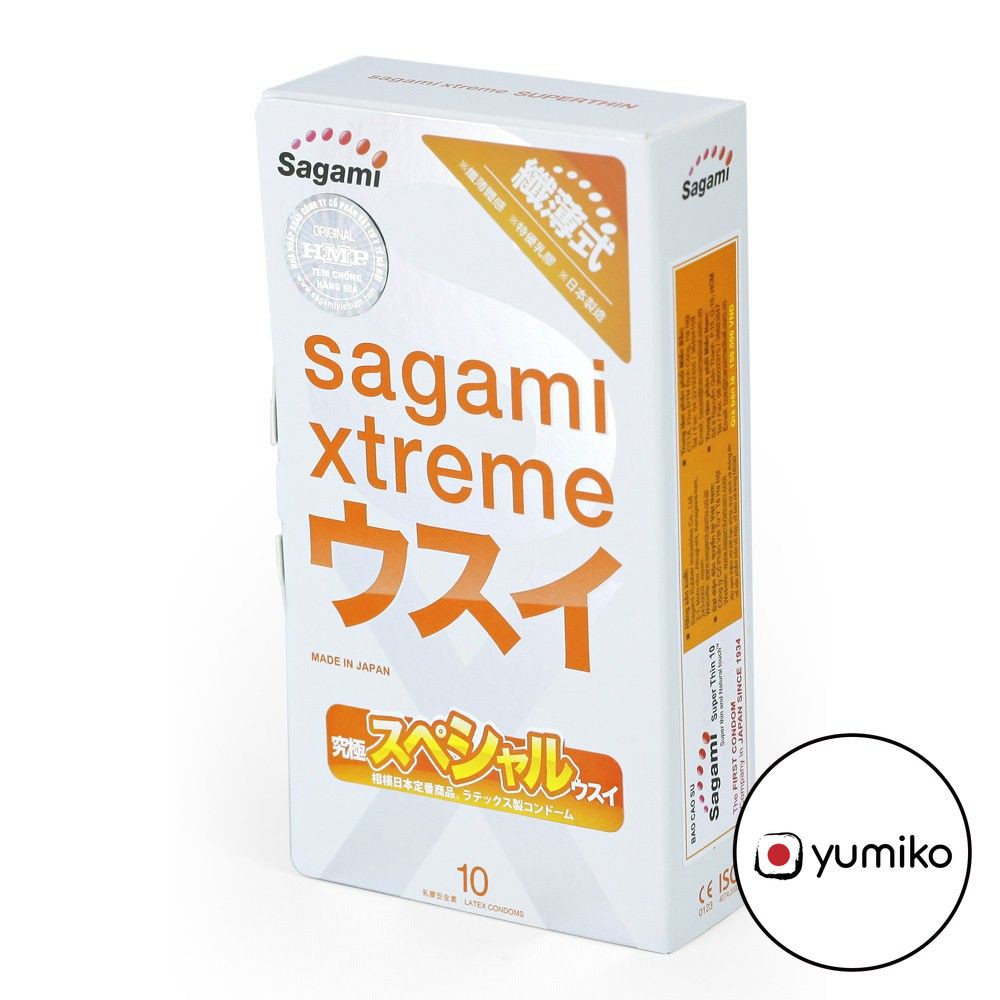 Combo 2 Hộp Bao Cao Su SAGAMI Xtreme White & Super Xtreme Siêu Mỏng, Tặng Hộp 3 BCS ROCMEN OK