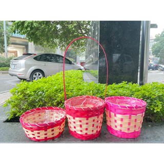 giỏ tre đa năng dùng làm giỏ cắm hoa, đựng hoa quả, đựng đồ