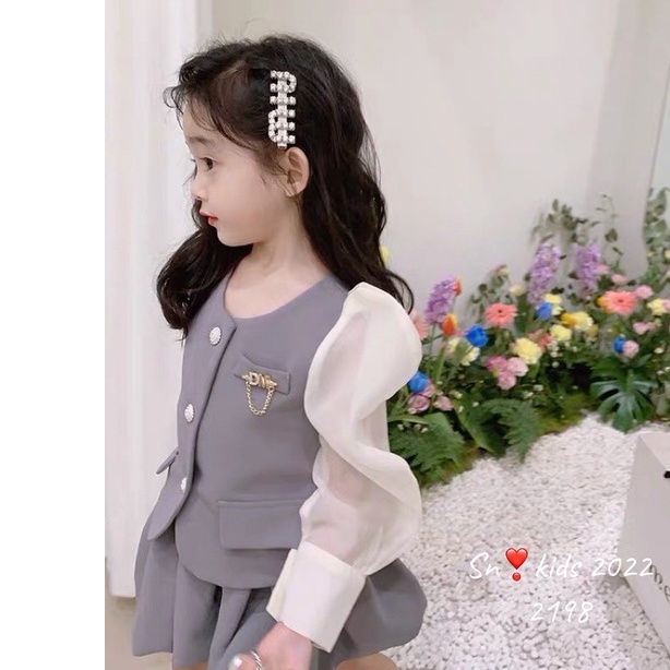 Sét điệu tiểu thư cho gái yêu Tay phối tơ mềm Chân váy có quần TONY MEDIA HẰNG KIDS BABY