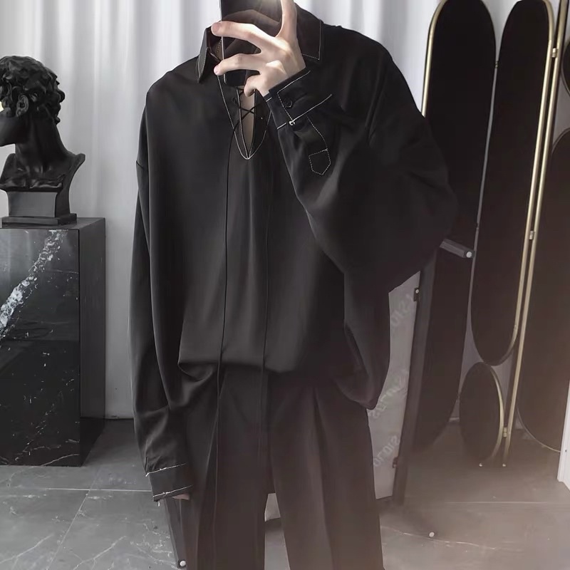 Áo sơ mi nam dây chéo