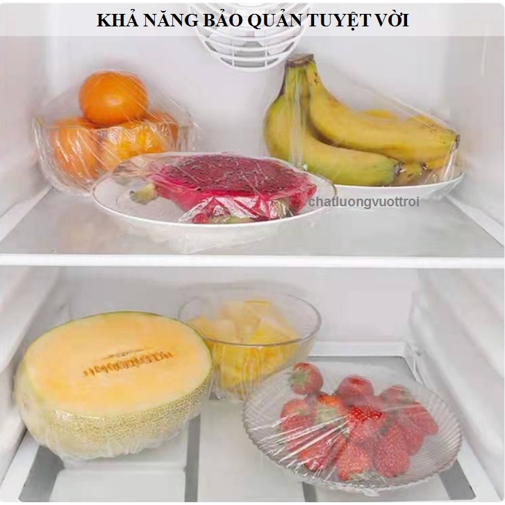 【COMBO 100, 200】Màng Bọc Thực Phẩm Có Chun Co Dãn Tái Sử Dụng Được Kèm Túi Gấu