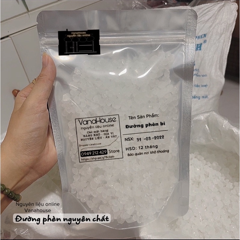 Đường phèn 500gr/1KG - Nguyên Chất nấu chè, chưng yến, làm bánh