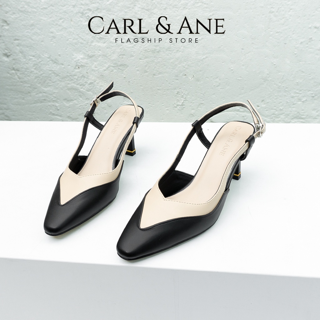 Carl &amp; Ane - Giày cao gót mũi nhọn kiểu dáng thanh lịch cao 6cm màu đen- CL021