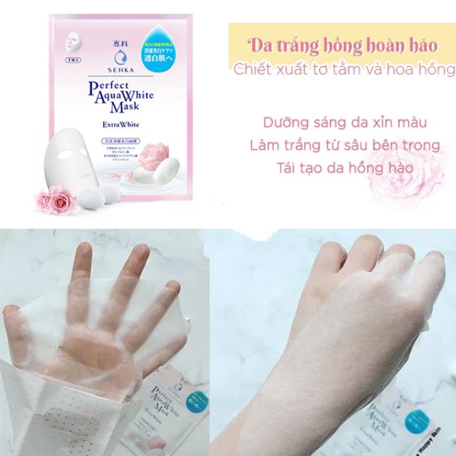 Mặt nạ dưỡng da trắng hồng mờ nám sạm/dịu nốt mụn Senka Mask | BigBuy360 - bigbuy360.vn