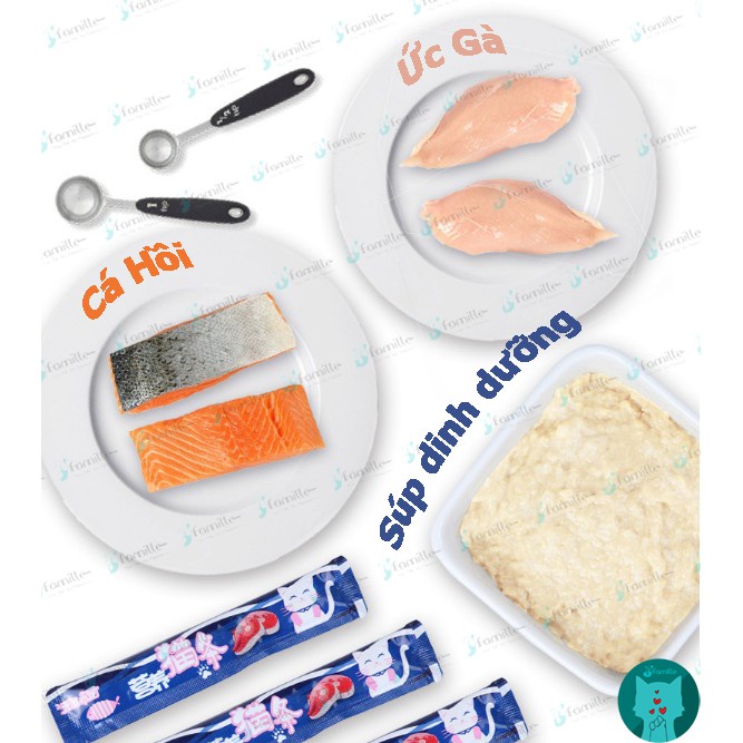 [MỀM MỊN]Thức Ăn Mềm Cung Cấp Độ Ẩm JFamille, Súp Thưởng Dinh Dưỡng Cho Mèo Vị Cá Hồi&amp;Gà. TĂNG ĐỀ KHÁNG. Gói 15g - JF80