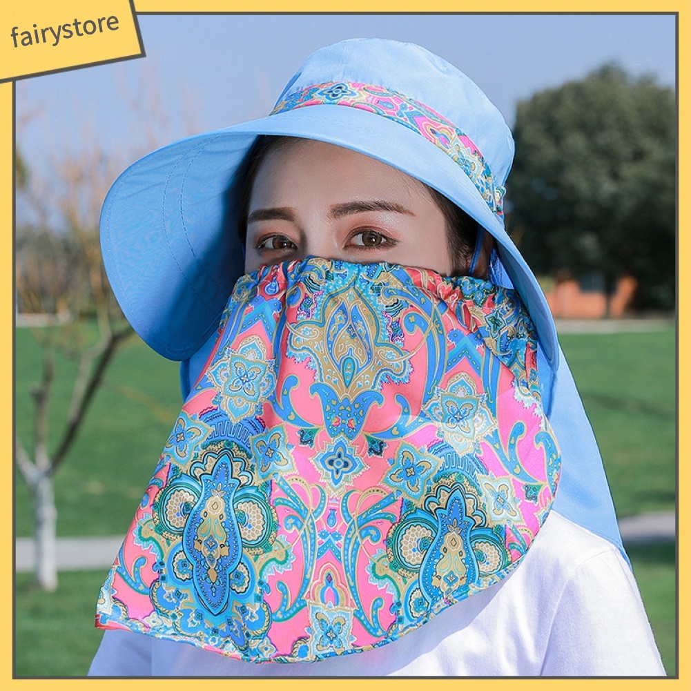 Mũ Rộng Vành Phối Hoa Chống Tia Uv Cho Nữ