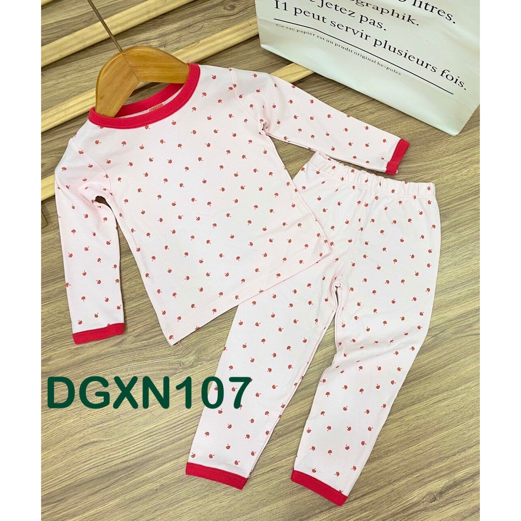 Bộ dài tay thun cotton xuất Nhật cho bé gái từ 10 đến 22kg