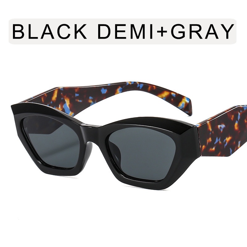 (JIUERBA) Kính Râm Mắt Mèo Tròng Đa Giác Lấp Lánh Thời Trang Hip Hop Phương Tây