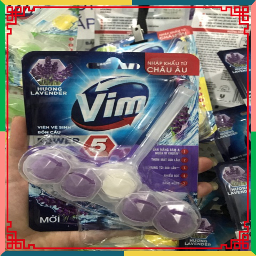 Viên Treo Tẩy Bồn Cầu Vim Power 55g Loại Mới Có Móc Treo