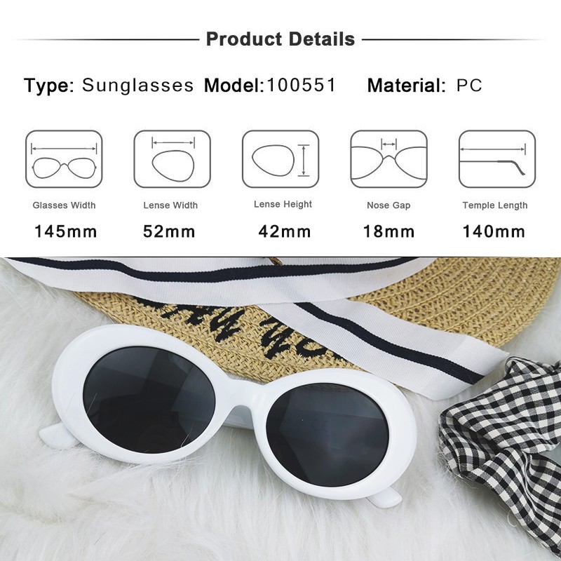 Eyeglasses Sunglasses Shades Sunglass Classic Clout Goggle Glasses Oval Ladies Sunglasses Vintage Retro Sun Glasses Women's UV400 9750