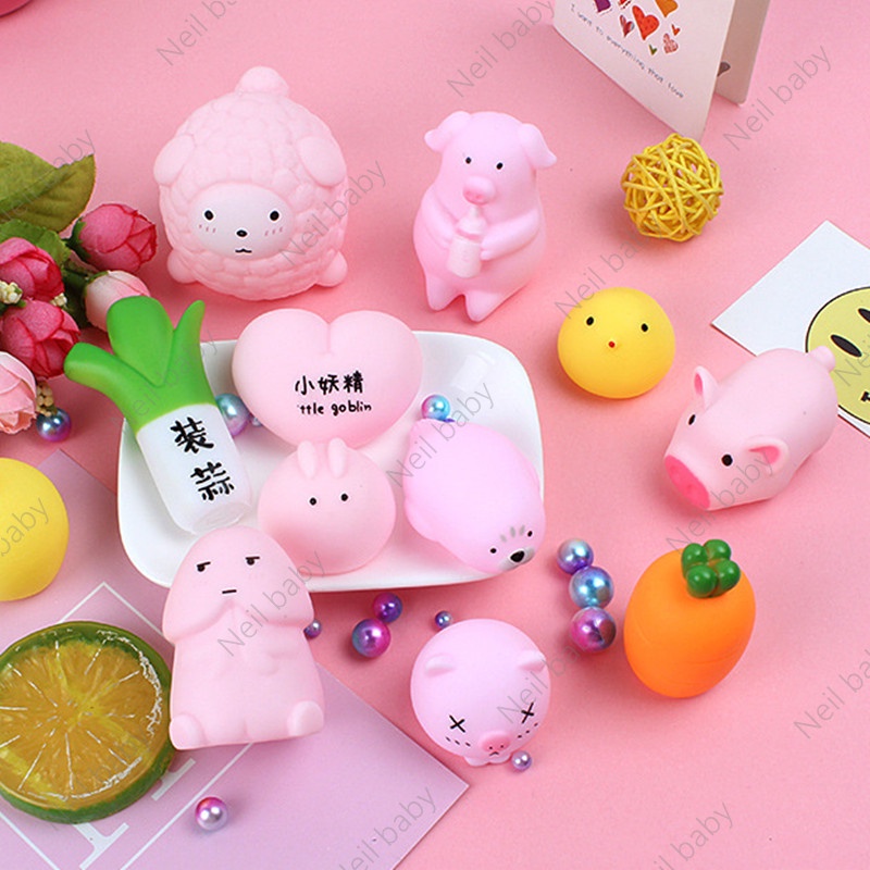 Đồ Chơi Nắn Bóp Hình Đồ Chơi Mềm Hình Chú Heo Hoạt Hình Phát Màu Hồng Dễ Thương