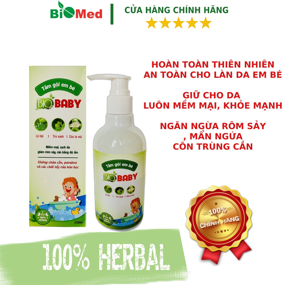 [COMBO KHUYẾN MÃI]Gel tắm bé 100% Thảo dược từ Thiên nhiên Biobaby 250ml - BO02