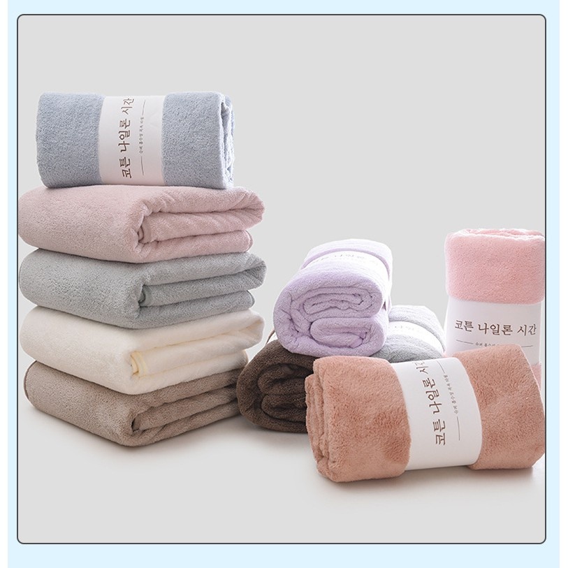 Khăn Tắm Lông Cừu Hàn Quốc Cao Cấp ♥️140x70♥️ Khăn Tắm Siêu Thấm Hút Hàn Quốc, Khăn Bông Lông Cừu Siêu Mềm Mịn